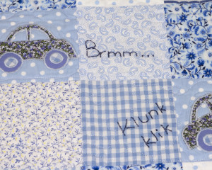 Riding-in-My-Car-patchwork-cot-quilt-close-up-detail