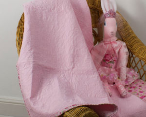 Happy Days Quilt in Pink with Fleur Party Princess Heirloom Rabbit