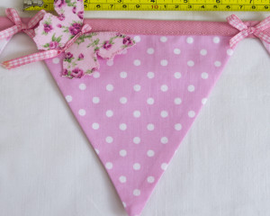 Flutterby Butterfly bunting in pink flag width