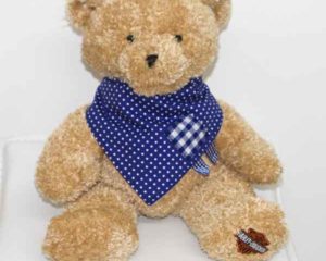 Blue-Polka-dot-full-bandana-bib-with-gingham-patches-BB031