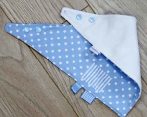 Sky-Blue-polka-dot-full-bandana-bib-stripe-patch-folded-BB026