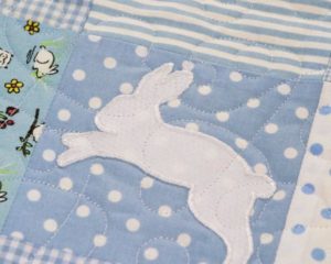 'It's Raining Rabbits' quilt-rabbit detail