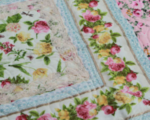 Vintage & Rose Butterfly Quilt lace detail